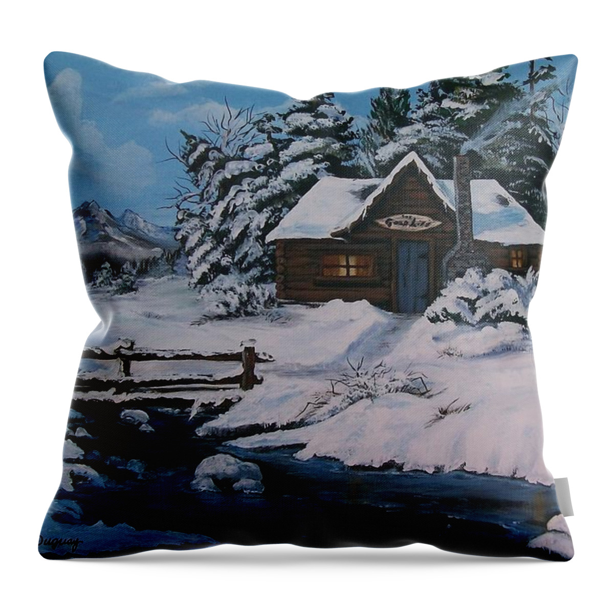 River Throw Pillow featuring the painting The Good Life by Sharon Duguay