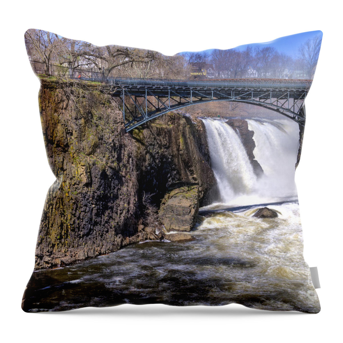 Great Falls Paterson Throw Pillow featuring the photograph The Great Falls by Anthony Sacco