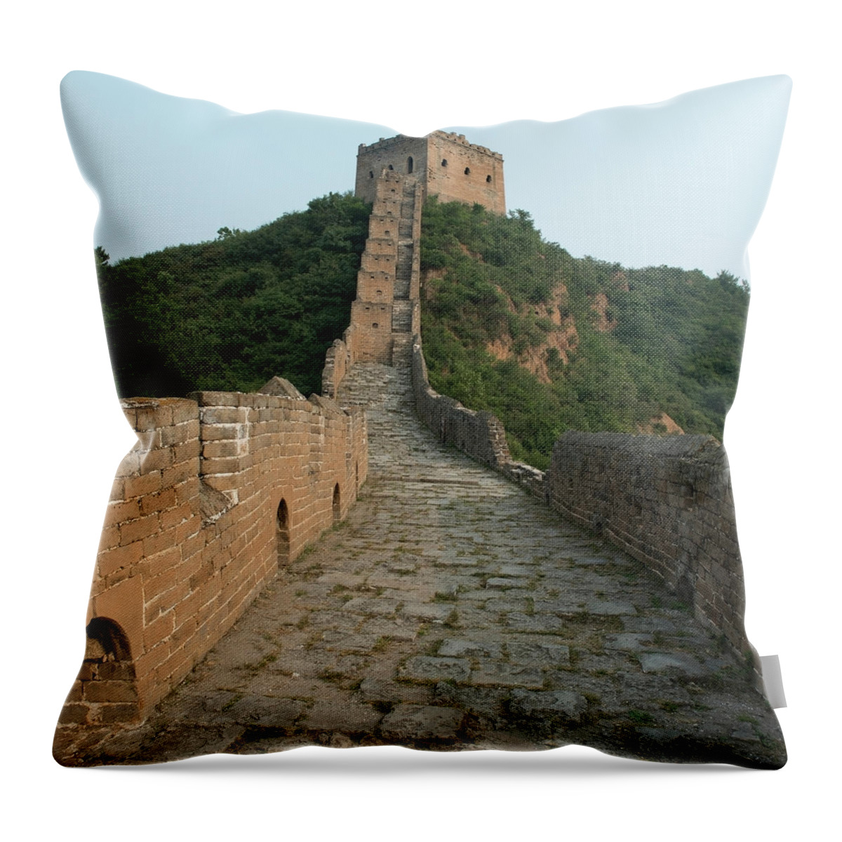 Chinese Culture Throw Pillow featuring the photograph The Great Wall Of China by Keith Levit / Design Pics