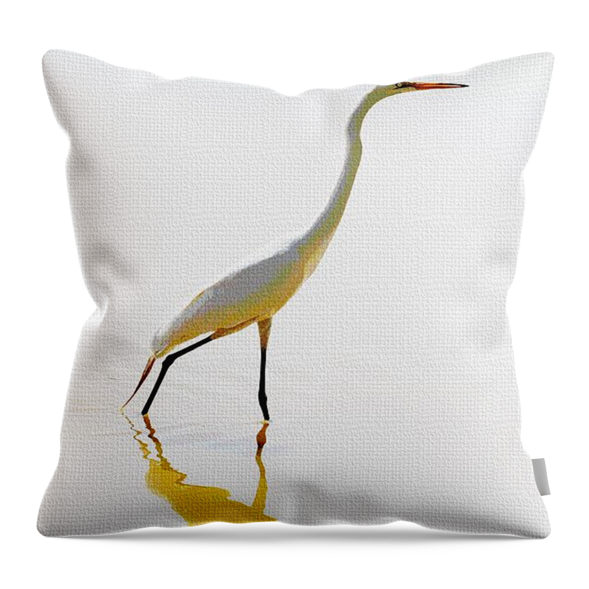 The Greater Egret With Style Throw Pillow featuring the photograph The Greater Egret With Style by Tom Janca