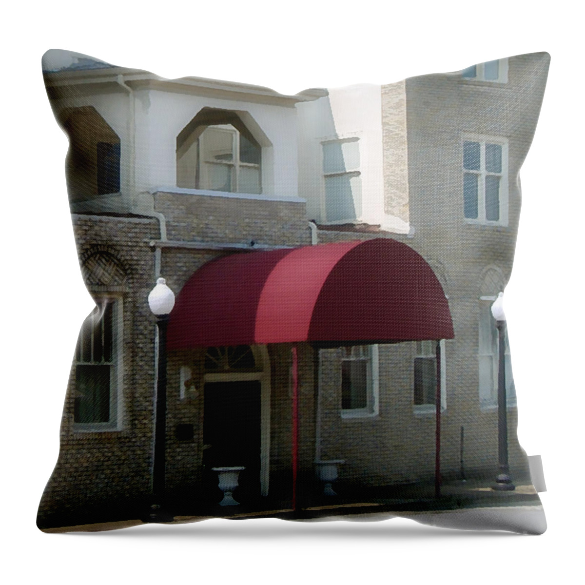 Hotel Throw Pillow featuring the photograph The Greystone Hotel by Lee Owenby