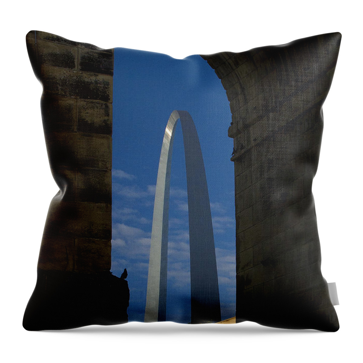 Eads Bridge Throw Pillow featuring the photograph The Guardian by Garry McMichael