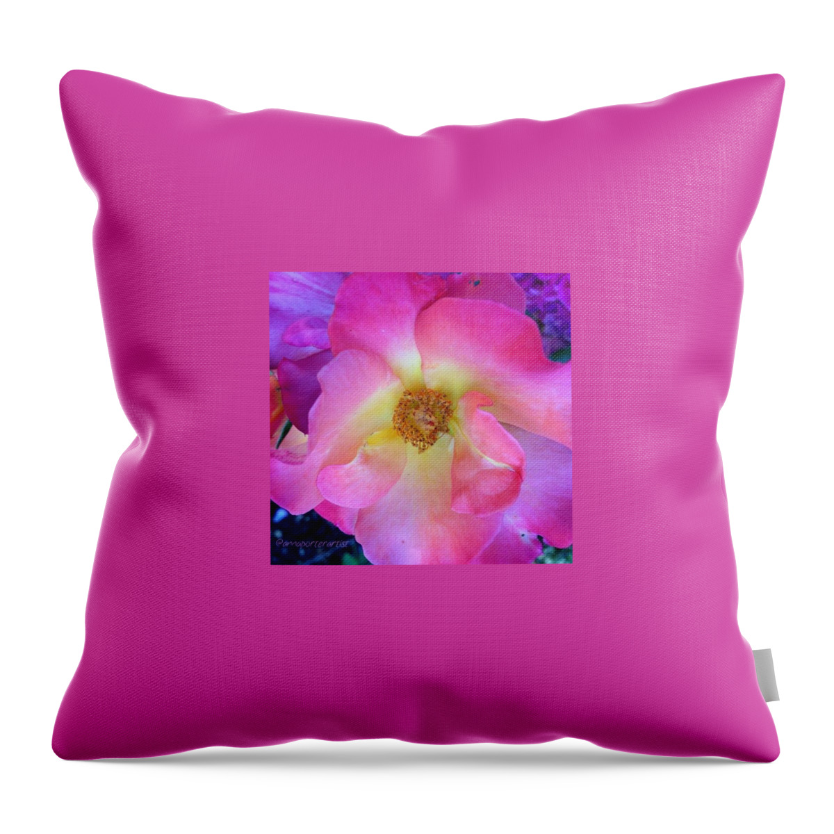 Flowers Throw Pillow featuring the photograph The Heart Of The Matter by Anna Porter