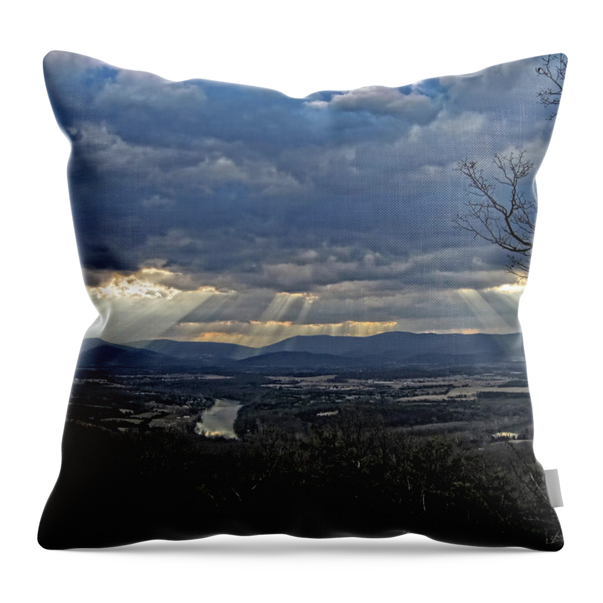 Shenandoah Valley Throw Pillow featuring the photograph The Heavenly Valley by Lara Ellis