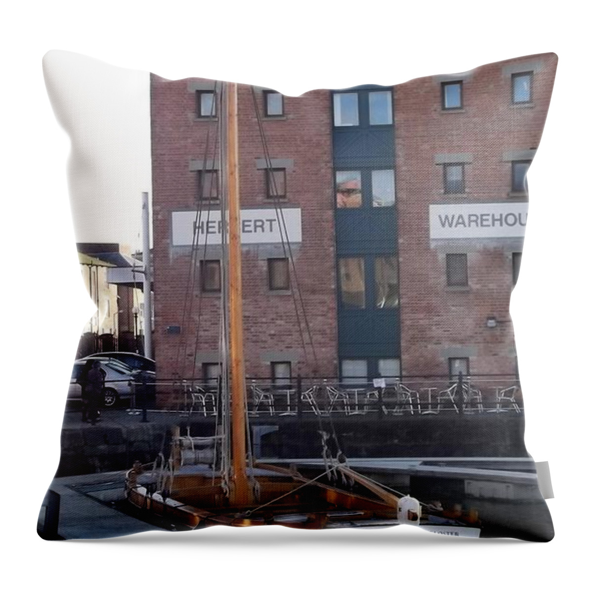 The Hereford Bull Throw Pillow featuring the photograph The Hereford Bull by John Williams