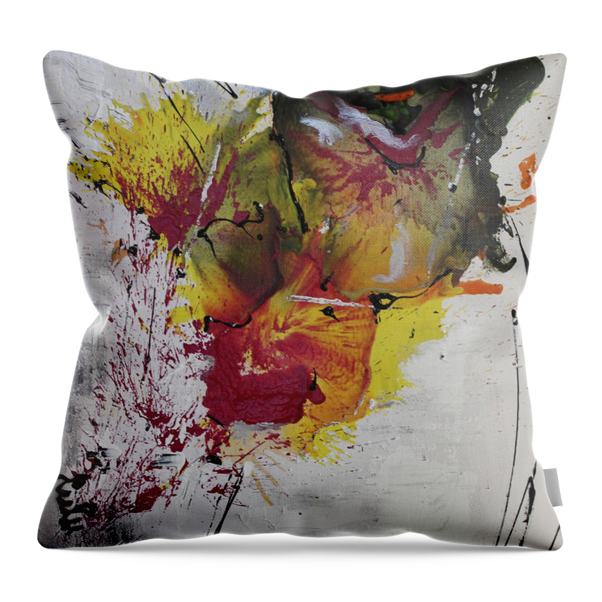 High Jumper Throw Pillow featuring the painting The High Jump by Lucy Matta