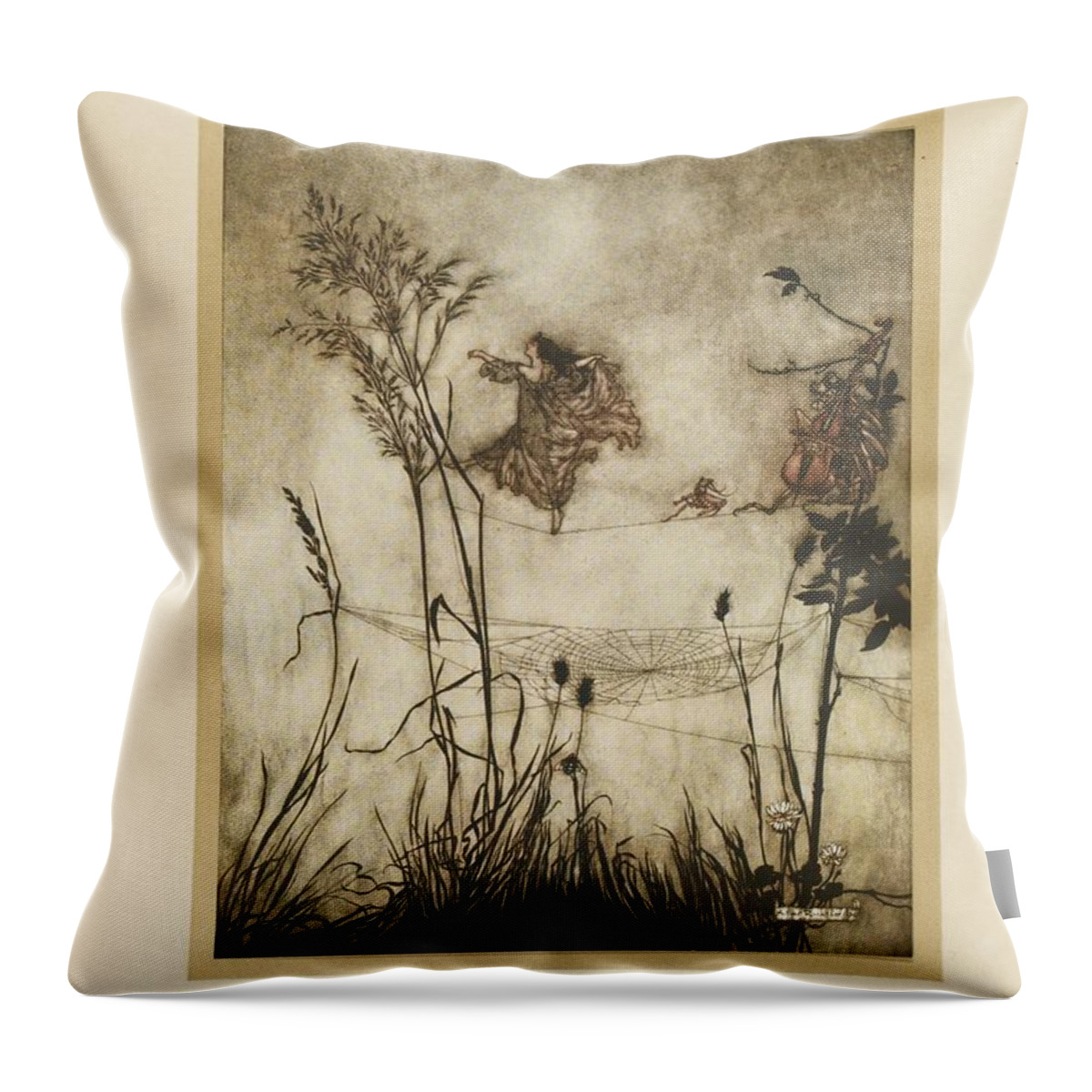 Arthur Rackham Throw Pillow featuring the painting The Ingoldsby Legends by Celestial Images