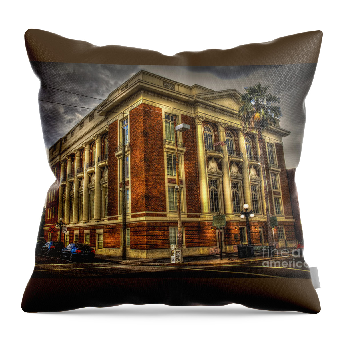 Old Buildings Throw Pillow featuring the photograph The Italian Club by Marvin Spates