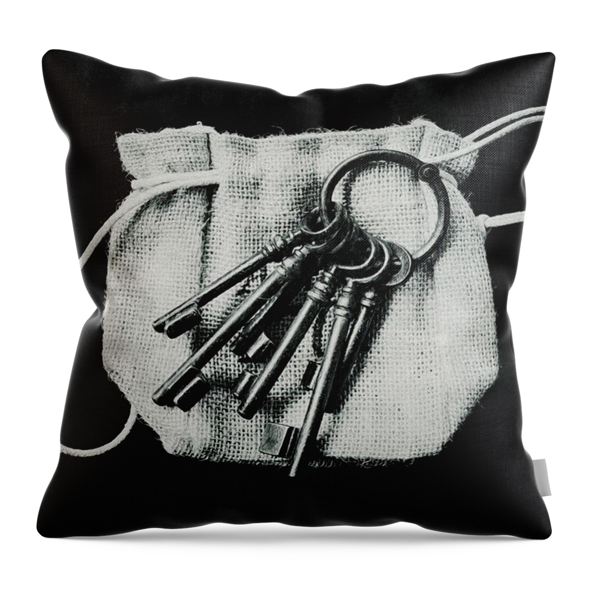 The Keys Throw Pillow featuring the photograph The Keys by Marco Oliveira