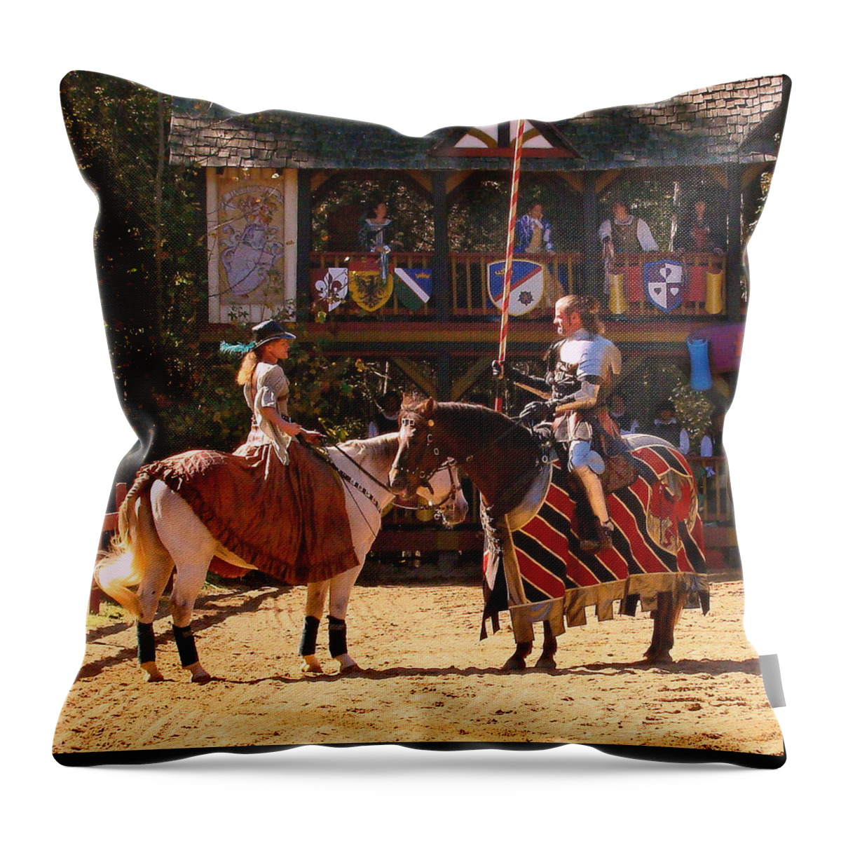 Fine Art Throw Pillow featuring the photograph The Lady and the Knight by Rodney Lee Williams