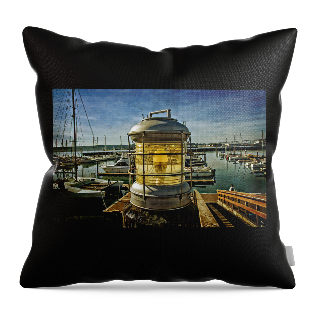 Bays Throw Pillow featuring the photograph The Lamp At Embarcadero by Thom Zehrfeld