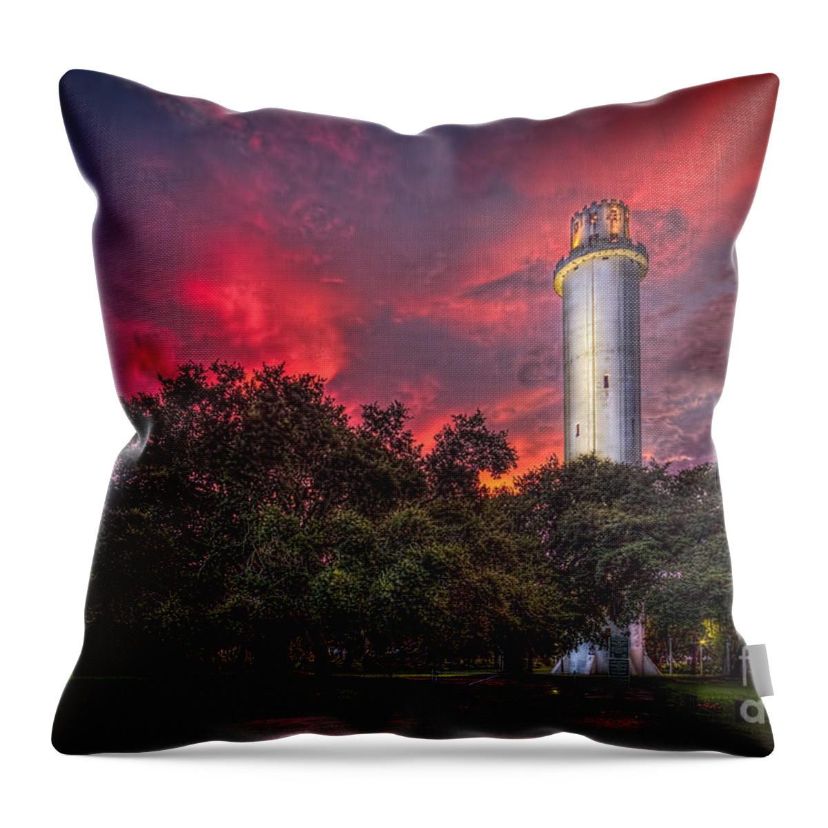 Sulfur Springs Tower Throw Pillow featuring the photograph The Last Shot by Marvin Spates