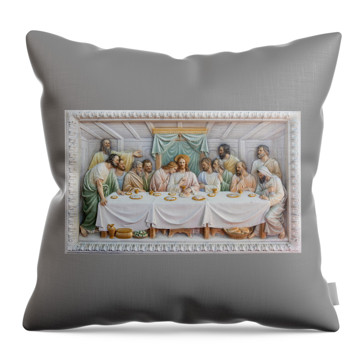 Sculpture Throw Pillow featuring the photograph The Last Supper by Fran Riley