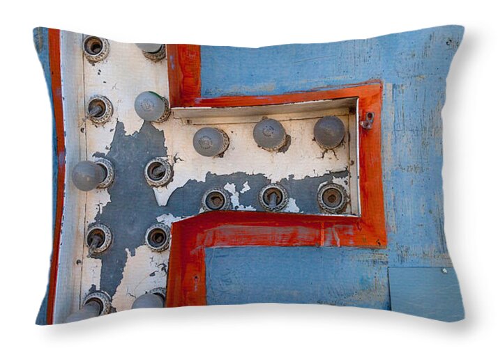 Las Vegas Throw Pillow featuring the photograph The Letter E by Art Block Collections