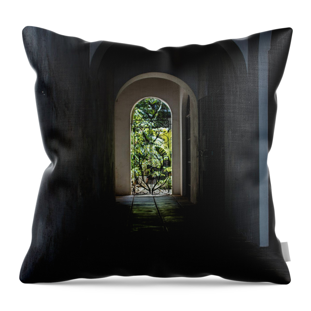 End Of The Tunnel Throw Pillow featuring the photograph The Light at the End of the Tunnel by Georgia Mizuleva