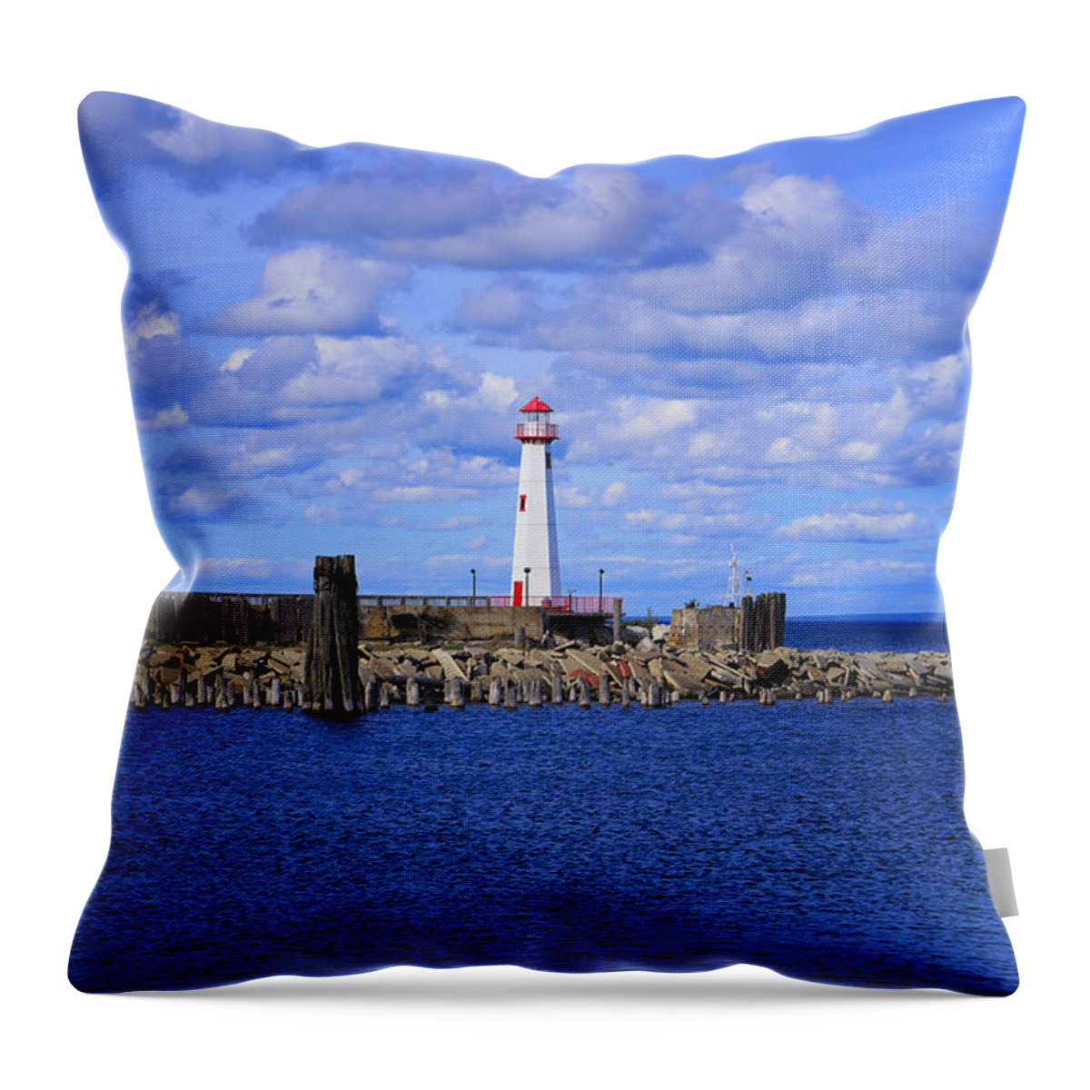 The Light Of St. Ignace Throw Pillow featuring the photograph The Light of St Ignace by Rachel Cohen