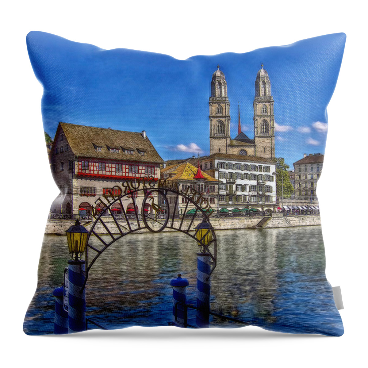 Switzerland Throw Pillow featuring the photograph The Limmat City by Hanny Heim