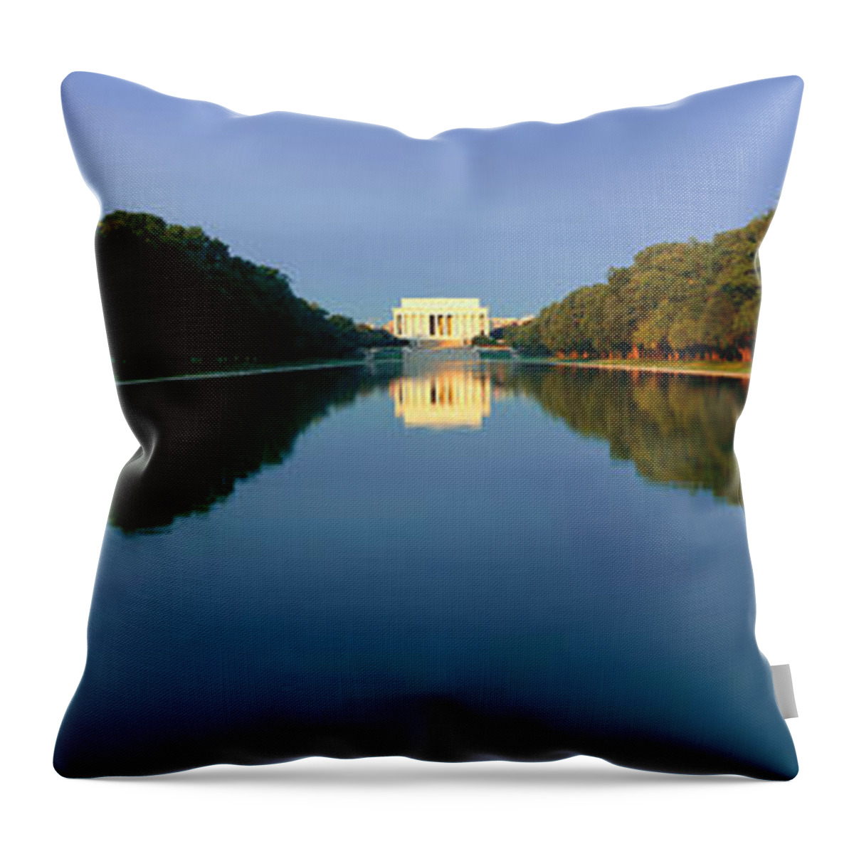 Photography Throw Pillow featuring the photograph The Lincoln Memorial At Sunrise by Panoramic Images