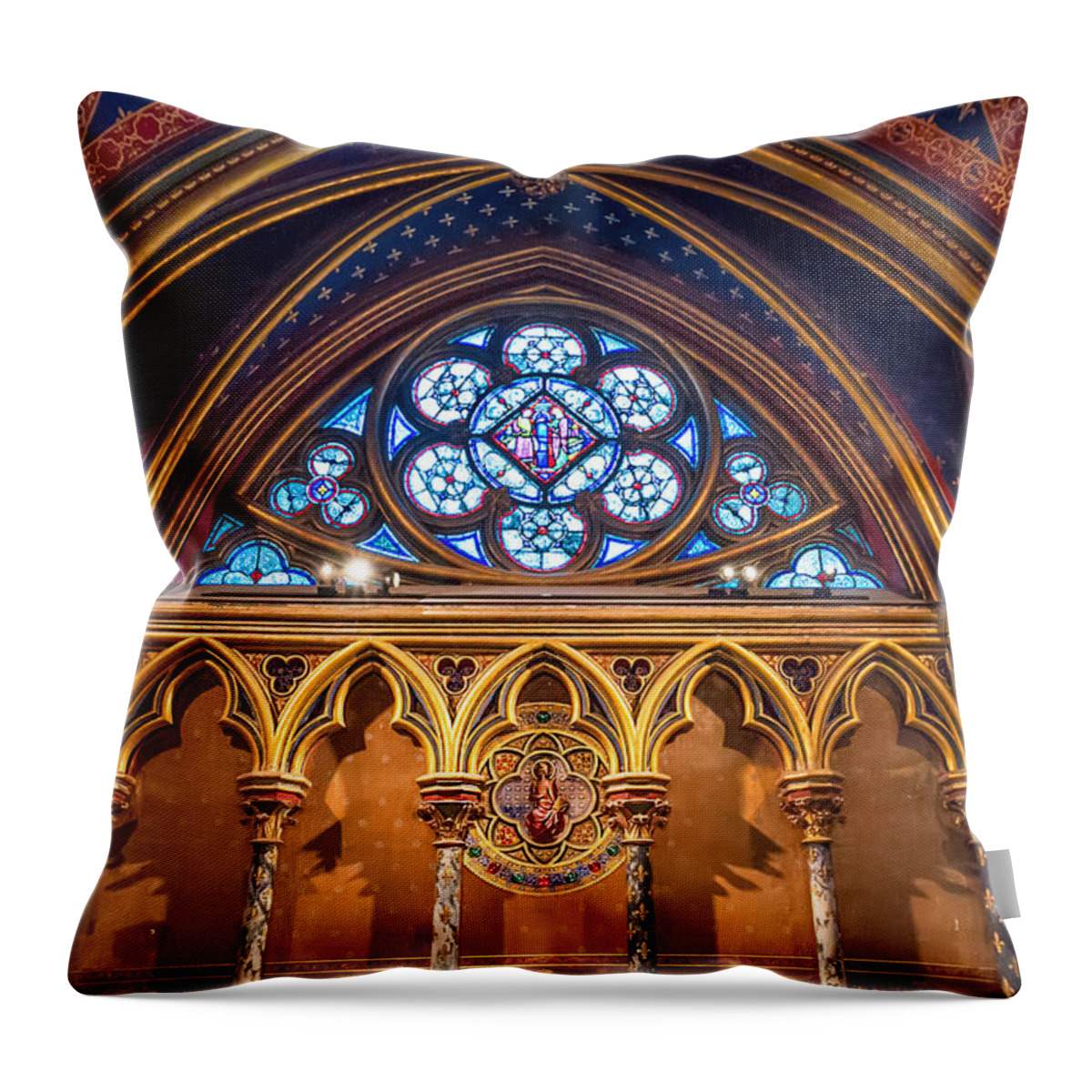 2012 Throw Pillow featuring the photograph The Little Window in Sainte-Chapelle by Tim Stanley