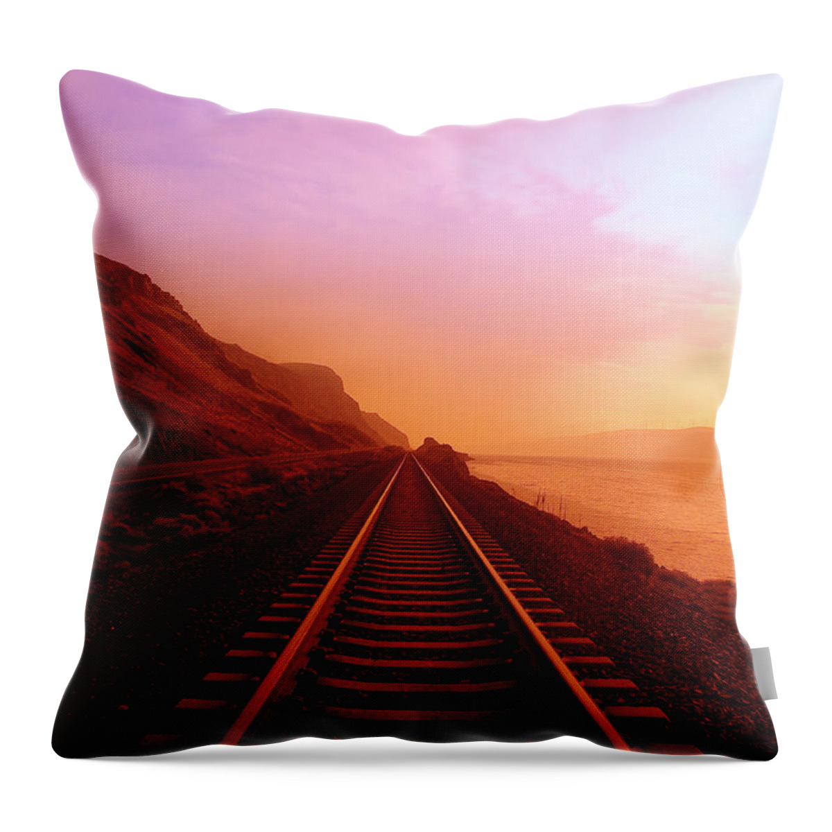 #faatoppicks Throw Pillow featuring the photograph The Long Walk To No Where by Jeff Swan