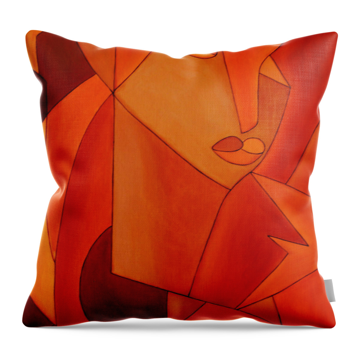 Oil Throw Pillow featuring the painting The Look by Sonali Kukreja