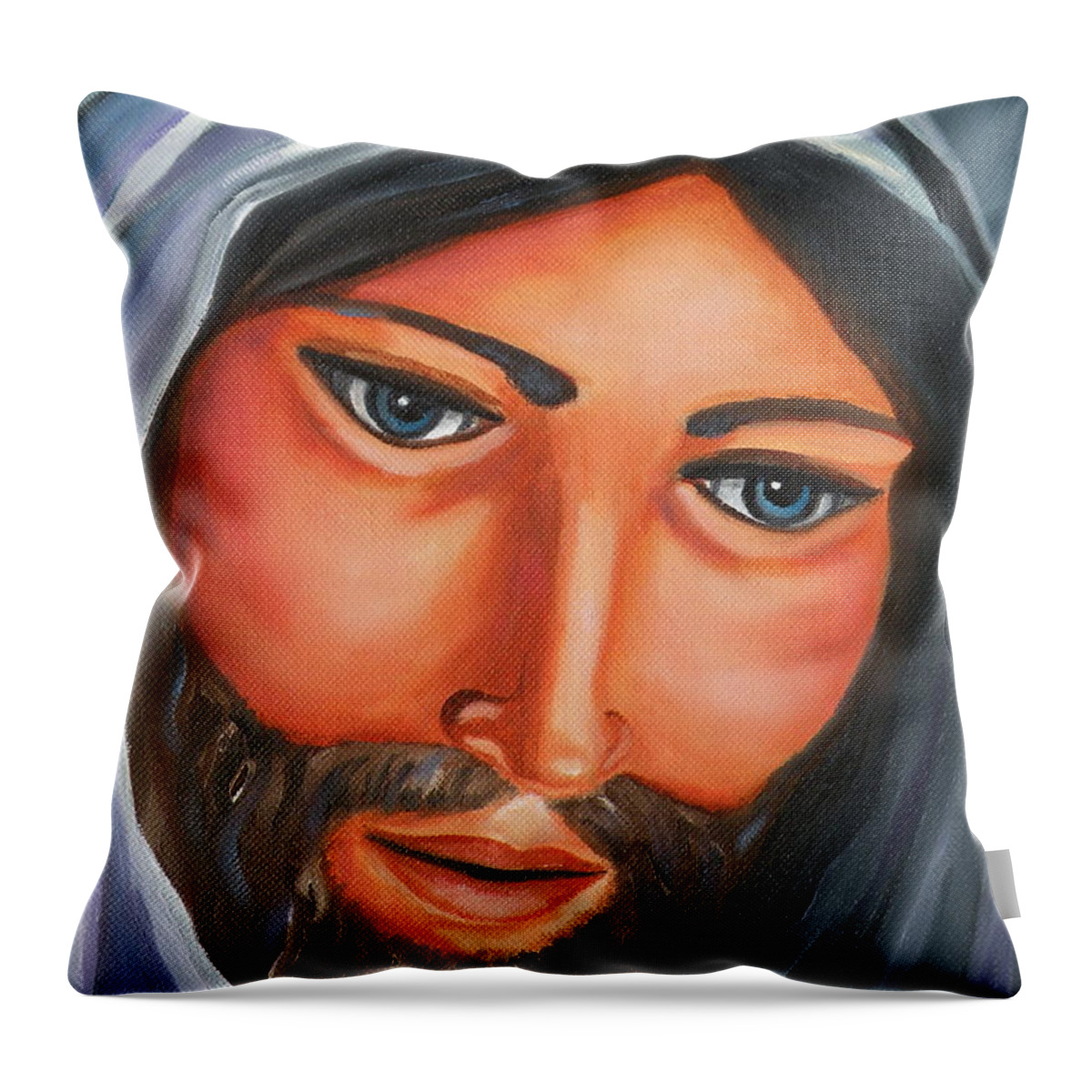 Jesus Throw Pillow featuring the painting The Lord is My Shepherd by Lora Duguay