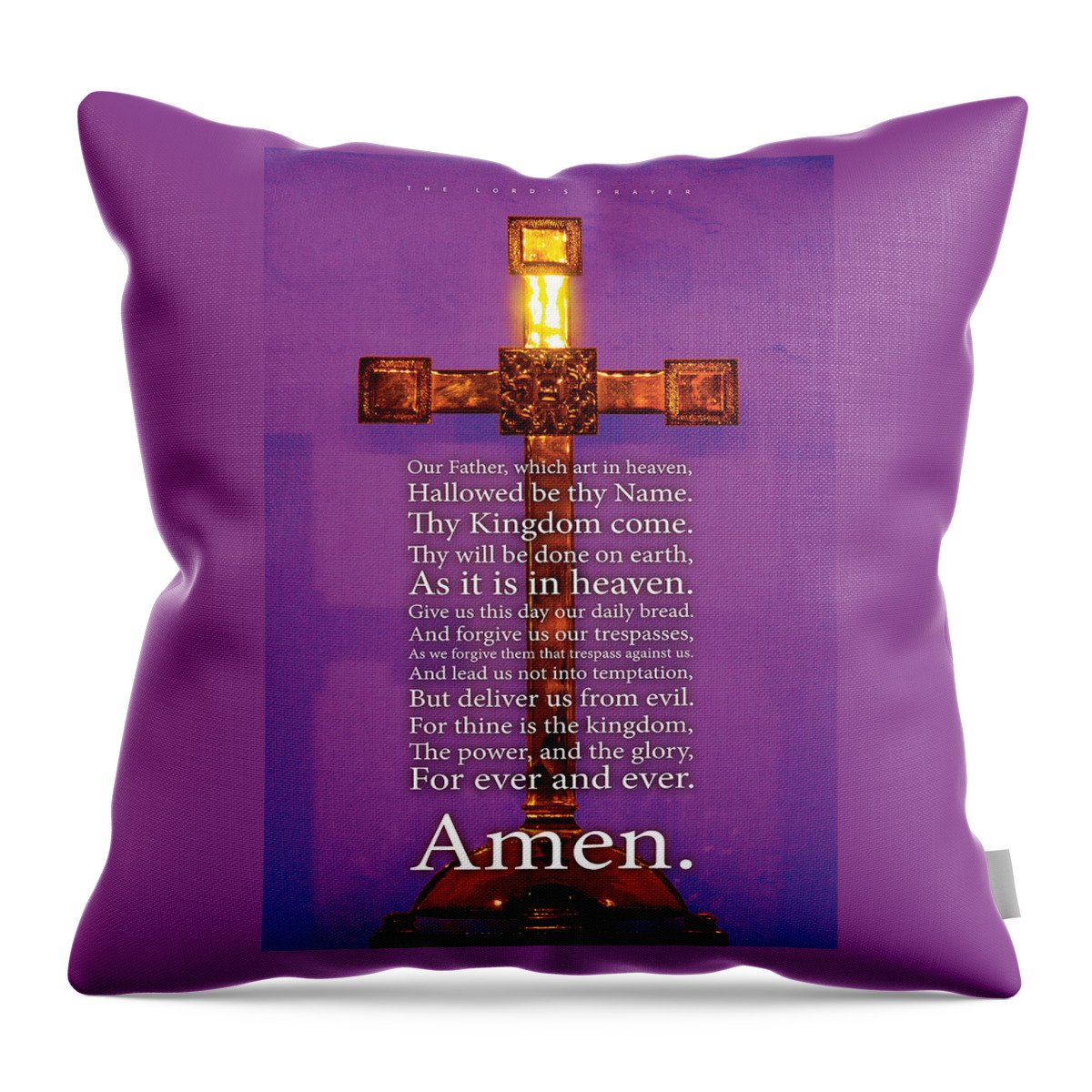 The Lords Prayer Posters Throw Pillow featuring the photograph The Lord's Prayer by David Davies