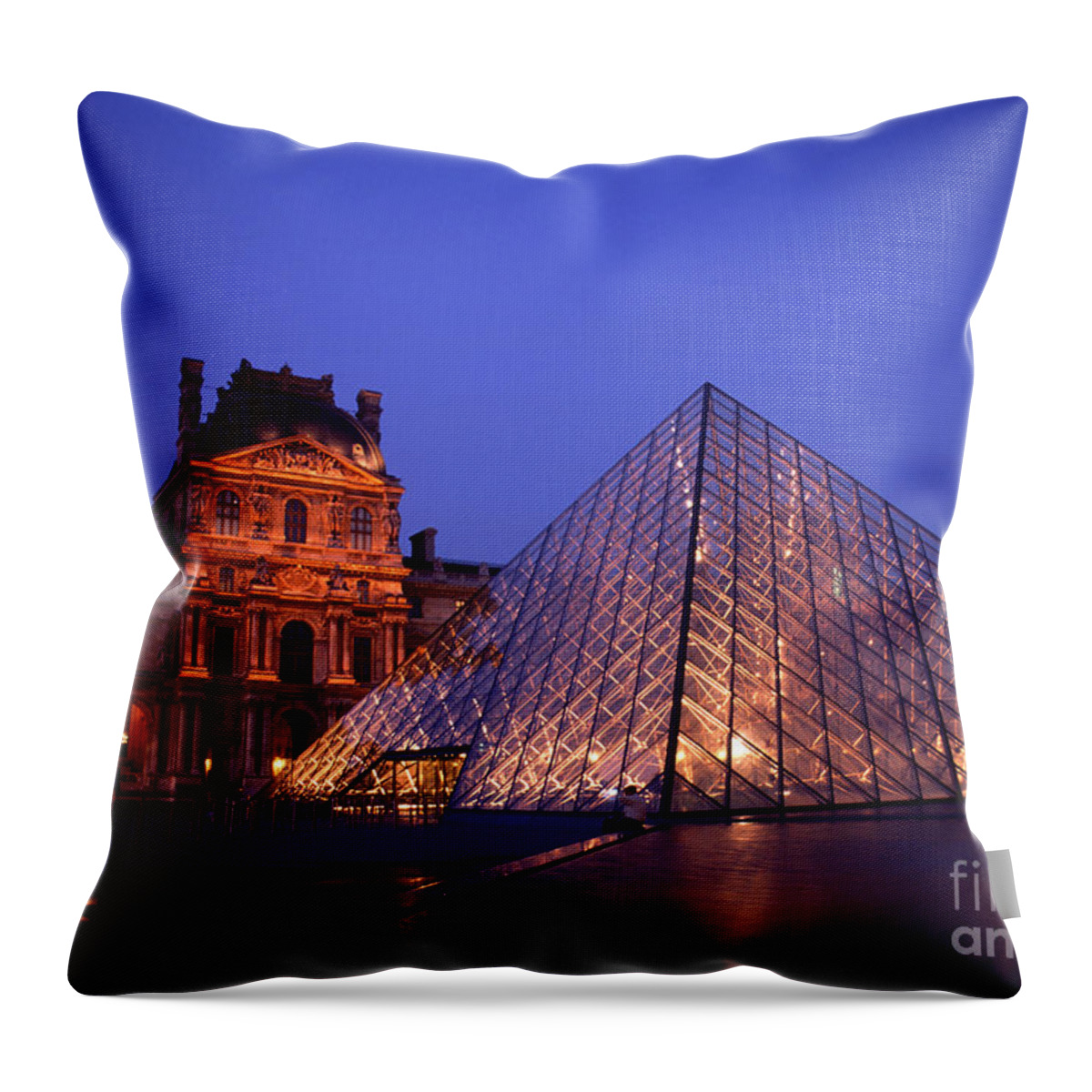 Glass Throw Pillow featuring the photograph The Louvre by Bill Bachmann