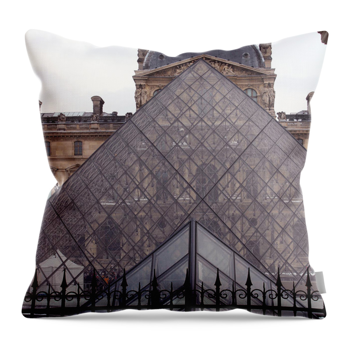 Louvre Throw Pillow featuring the photograph The Louvre by Samantha Delory