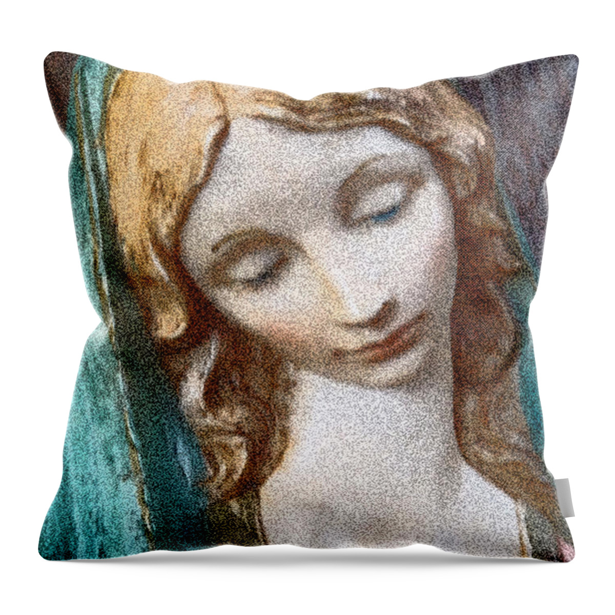 Portrait Throw Pillow featuring the photograph Pensive Madonna 2 by Lyric Lucas