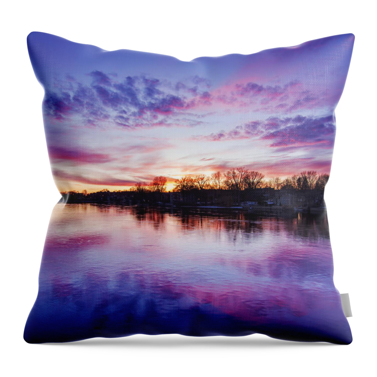Purple Throw Pillow featuring the photograph The magic hour by Mircea Costina Photography