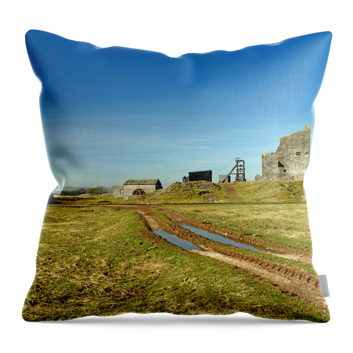 Britain Throw Pillow featuring the photograph The Magpie Mine Site - Sheldon by Rod Johnson