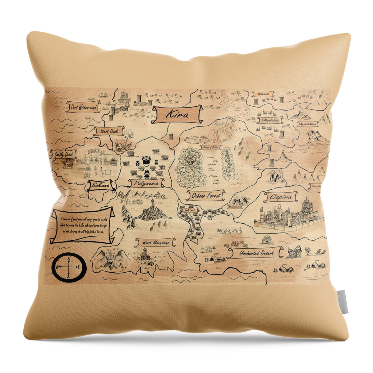  Throw Pillow featuring the painting The Map of Kira by Reynold Jay