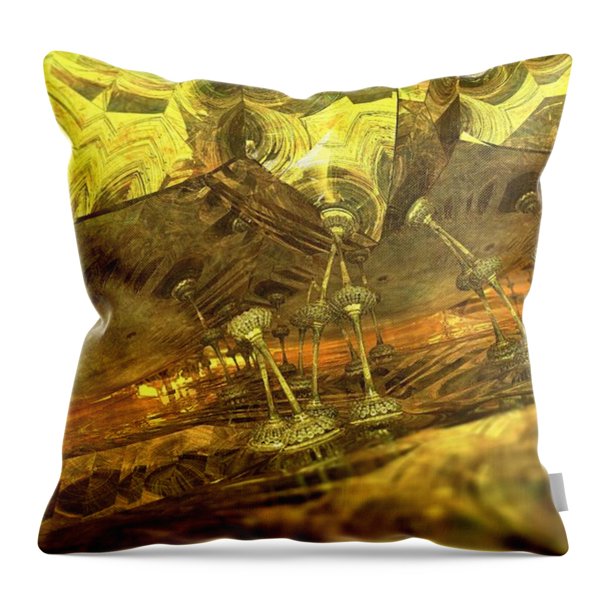 Fractal Throw Pillow featuring the digital art The Minions of Atlas by Jon Munson II