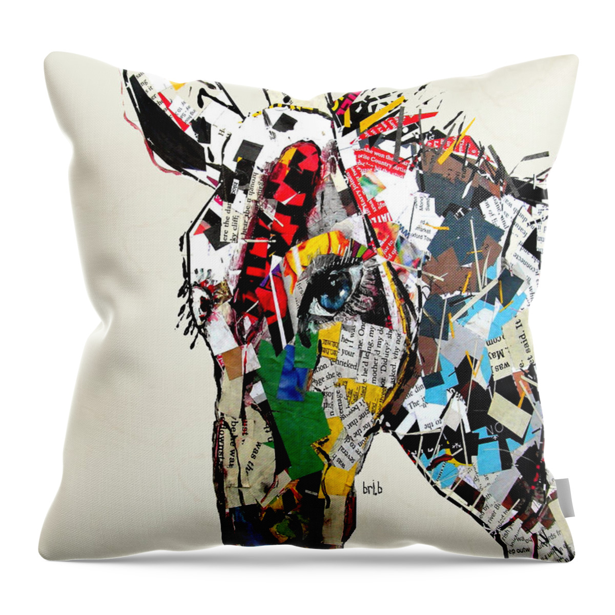 Donkeys Throw Pillow featuring the painting The Mod Donkey by Bri Buckley