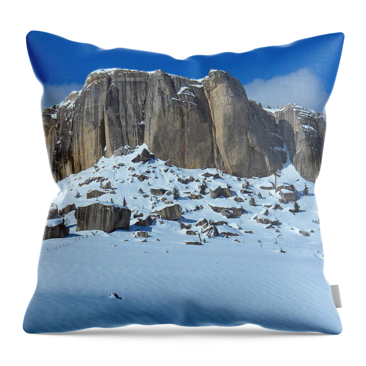 Steamship Point Throw Pillow featuring the photograph The Mountain Citadel by Michele Myers