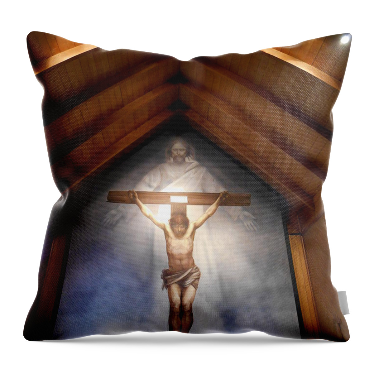 Jesus Throw Pillow featuring the photograph The Mystery of Faith Frescoe by Diannah Lynch
