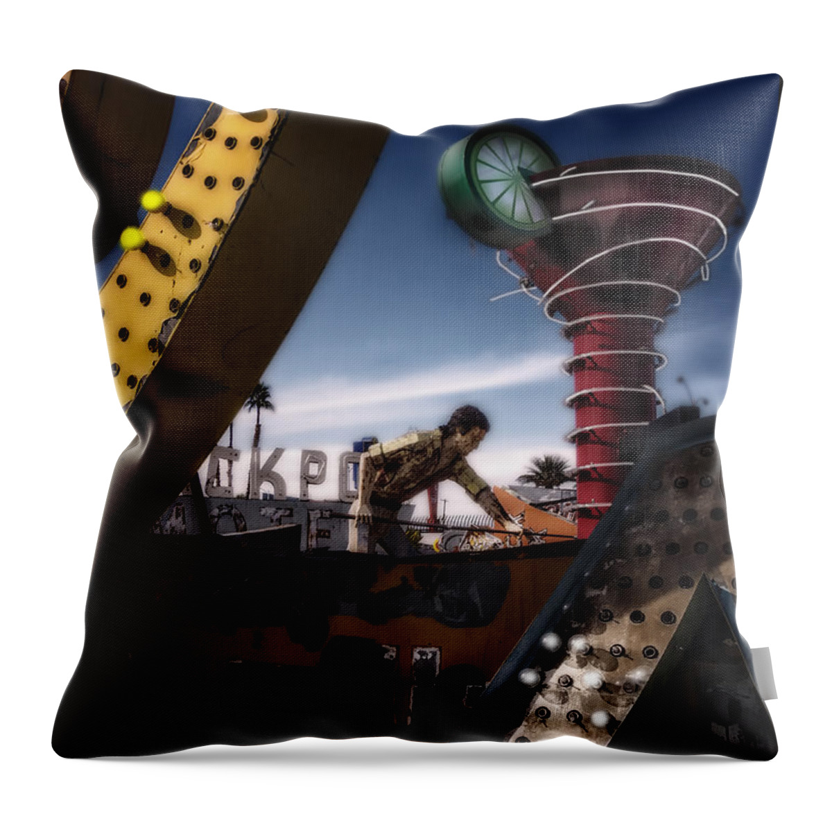  Throw Pillow featuring the photograph Neon One by Gary Warnimont
