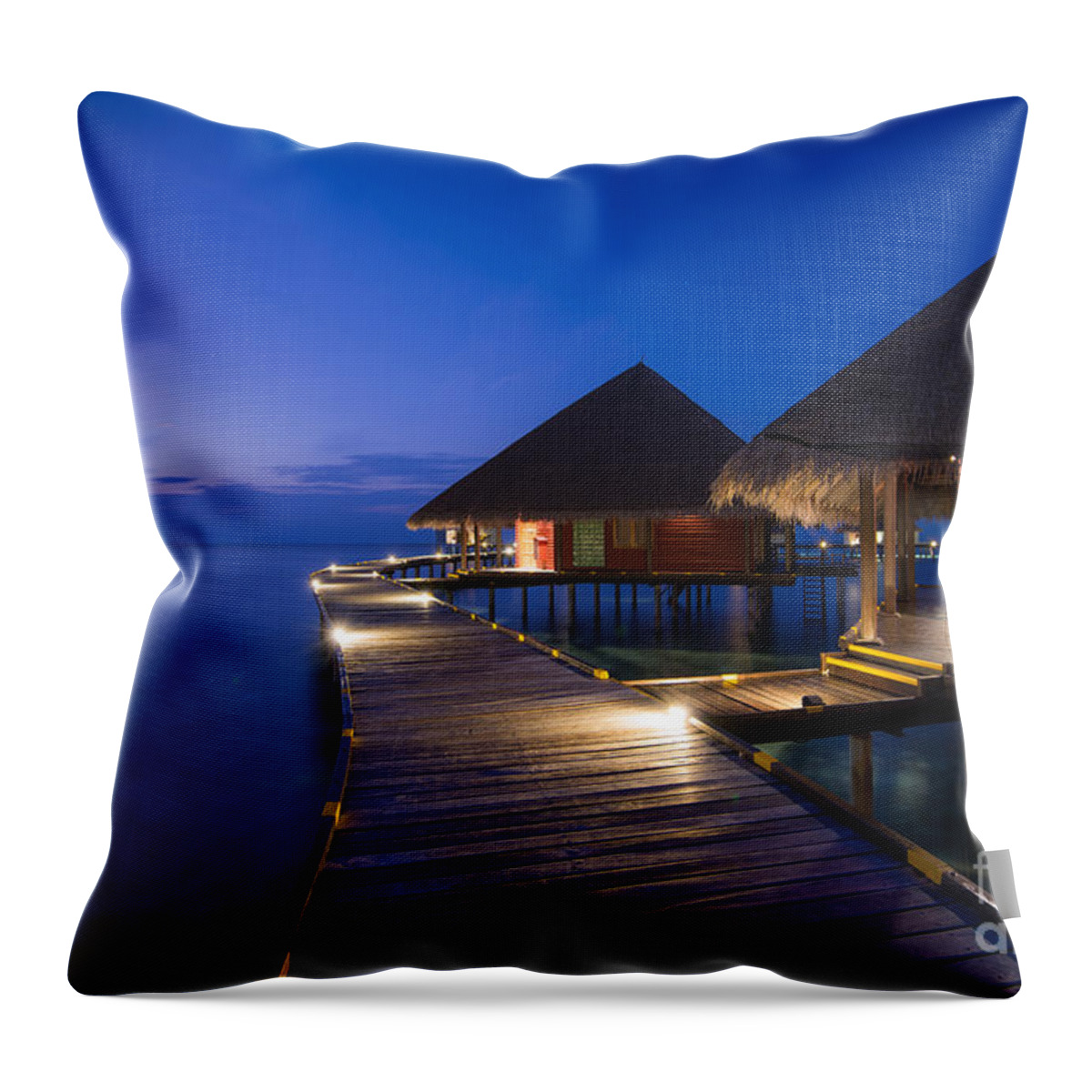 Maldives Throw Pillow featuring the photograph The Night Awakes by Hannes Cmarits