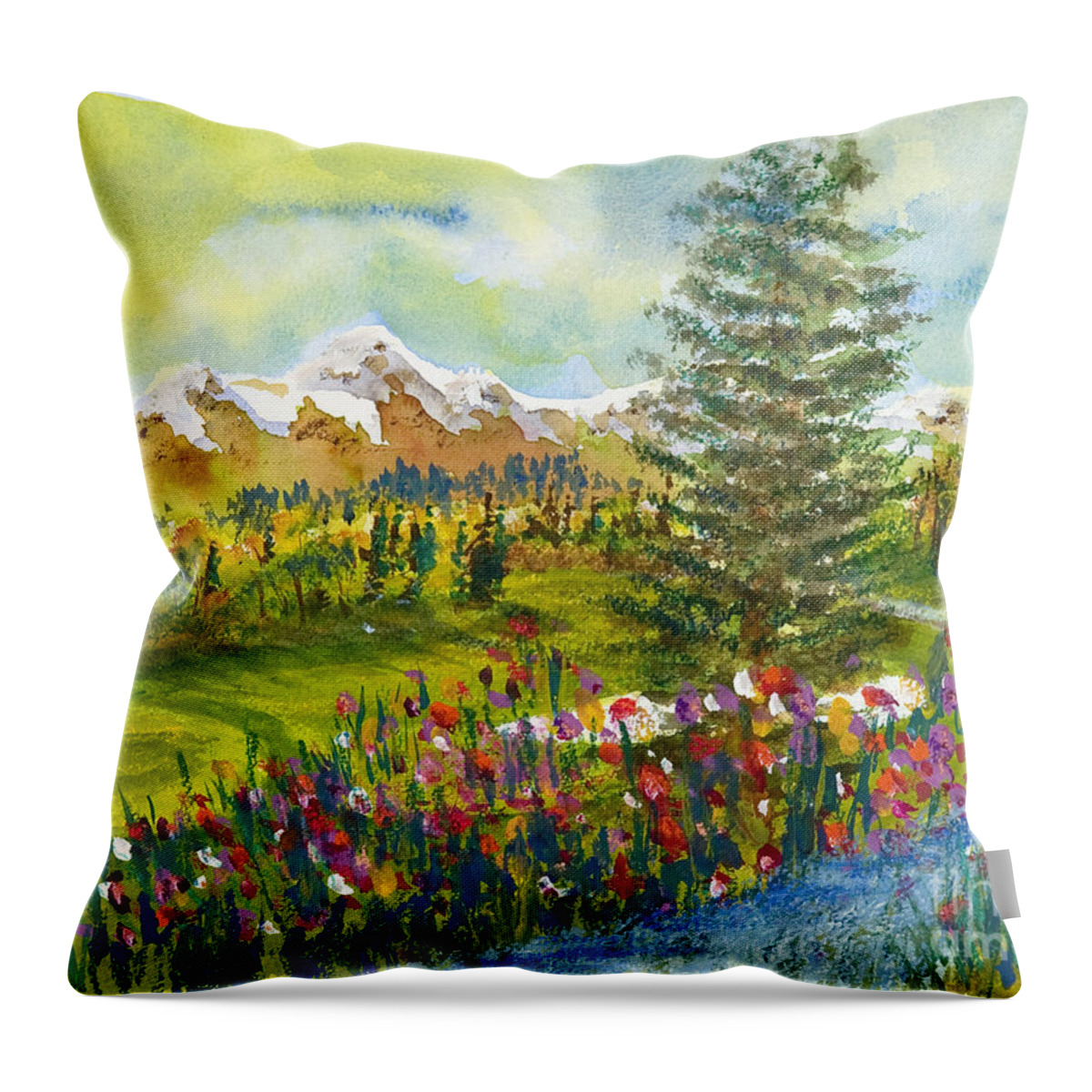 Golf Throw Pillow featuring the painting The Ninth Hole by Walt Brodis