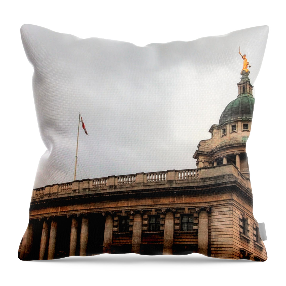 London Throw Pillow featuring the photograph The Old Bailey London by Shirley Mitchell