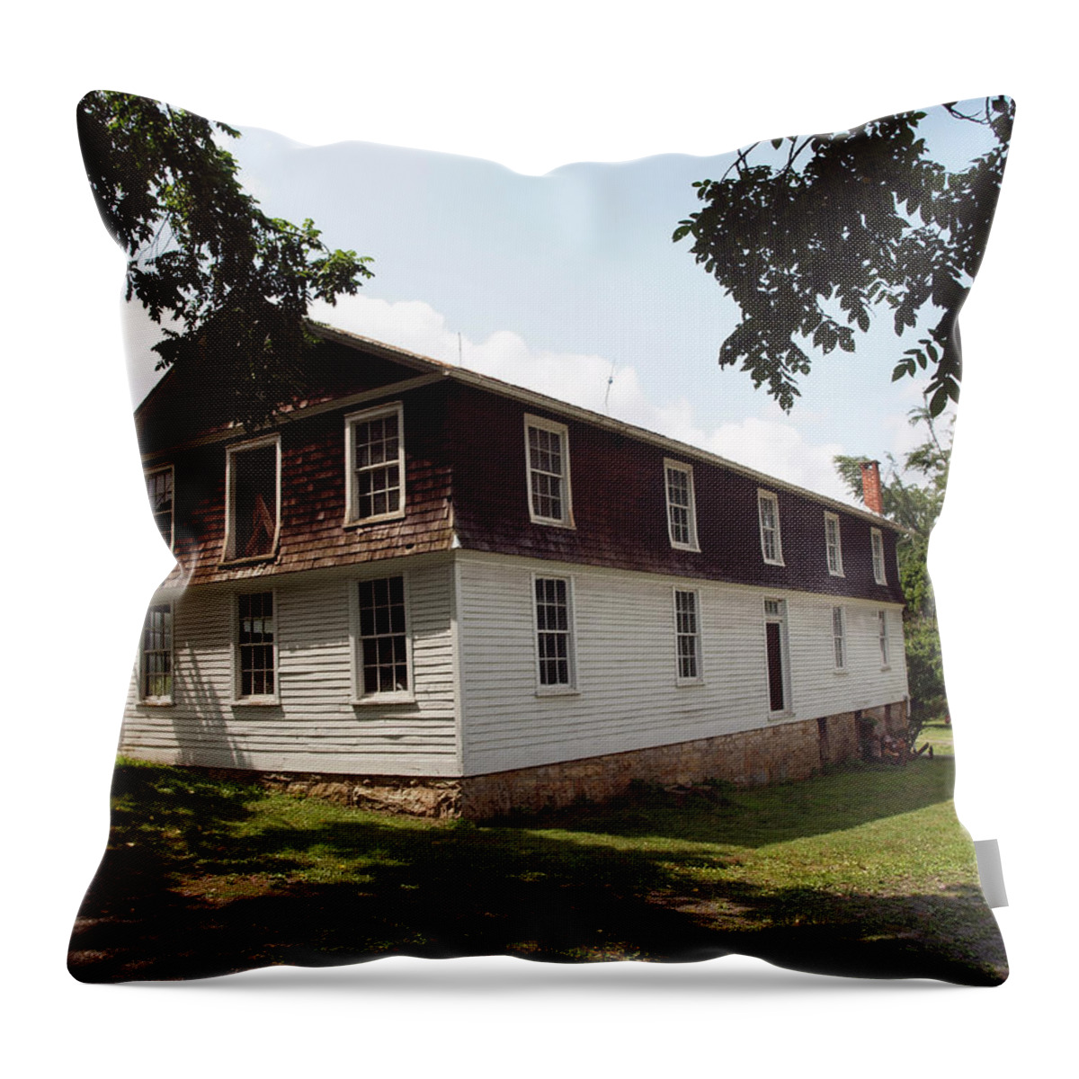 Cabins Throw Pillow featuring the photograph The Old Barn by Robert Margetts