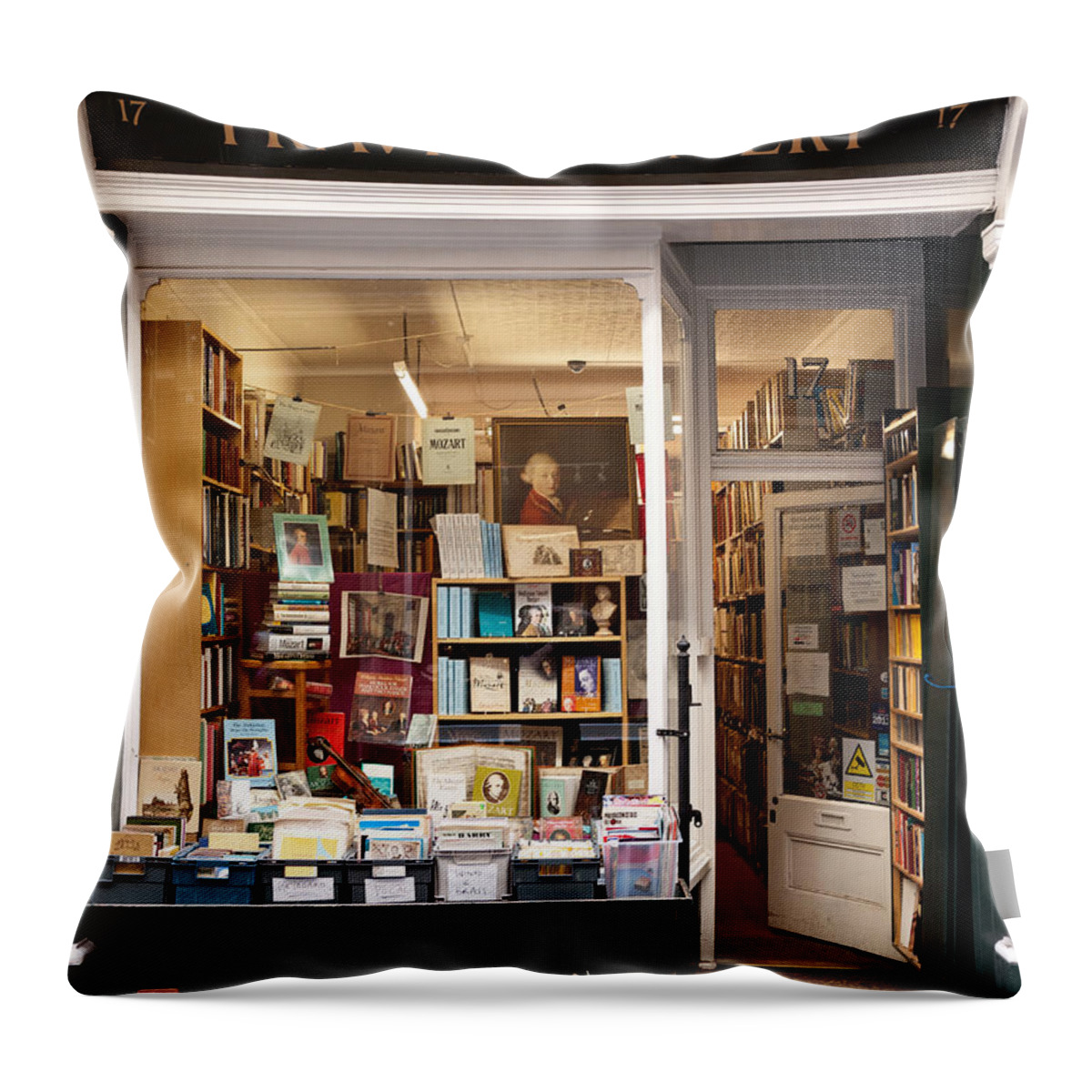 London Throw Pillow featuring the photograph The Old Bookshop by Rick Piper Photography