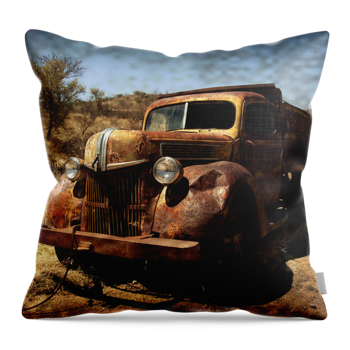 Arizona Throw Pillow featuring the photograph The Old Ford by Lucinda Walter