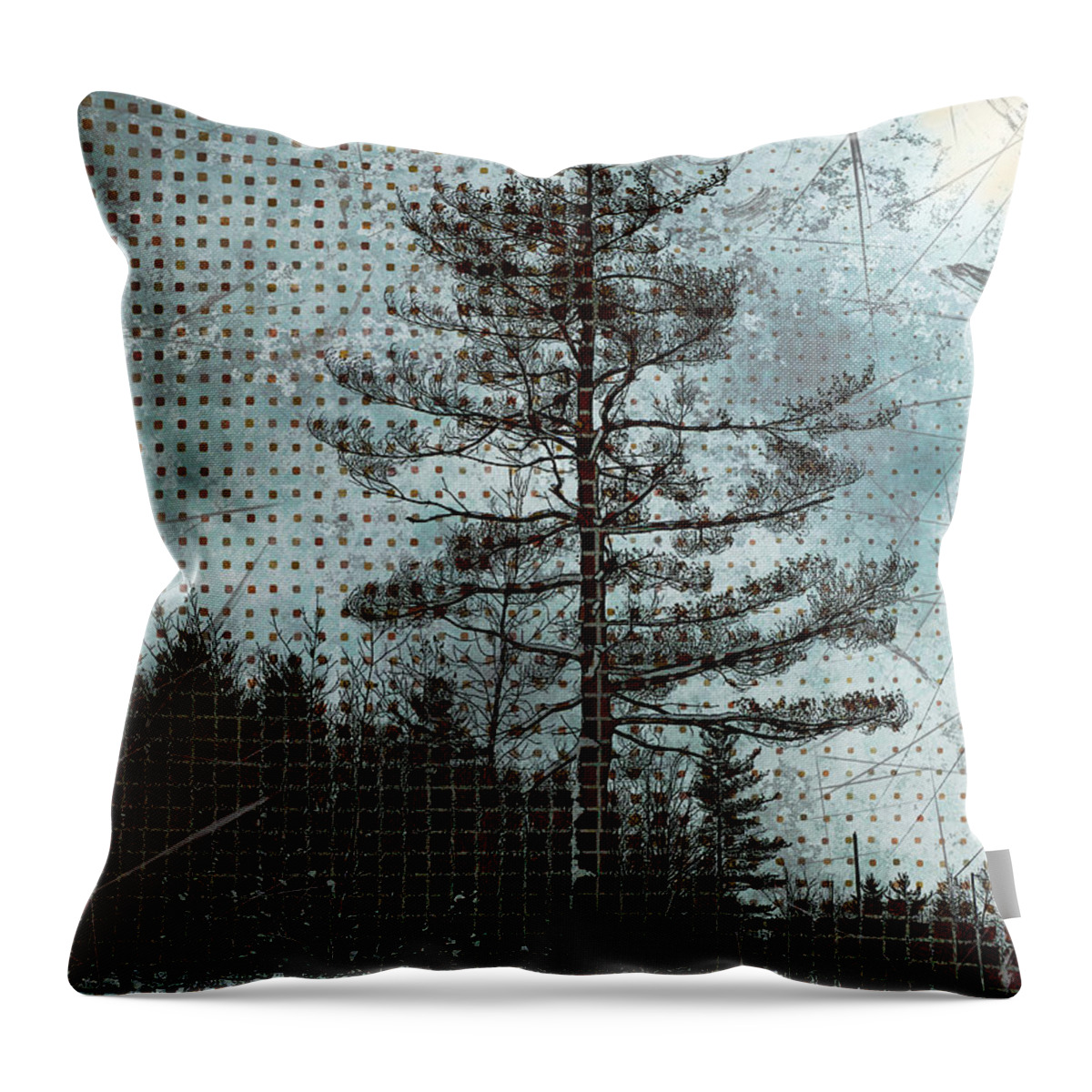 Pine Throw Pillow featuring the digital art The Old Pine by Claire Bull