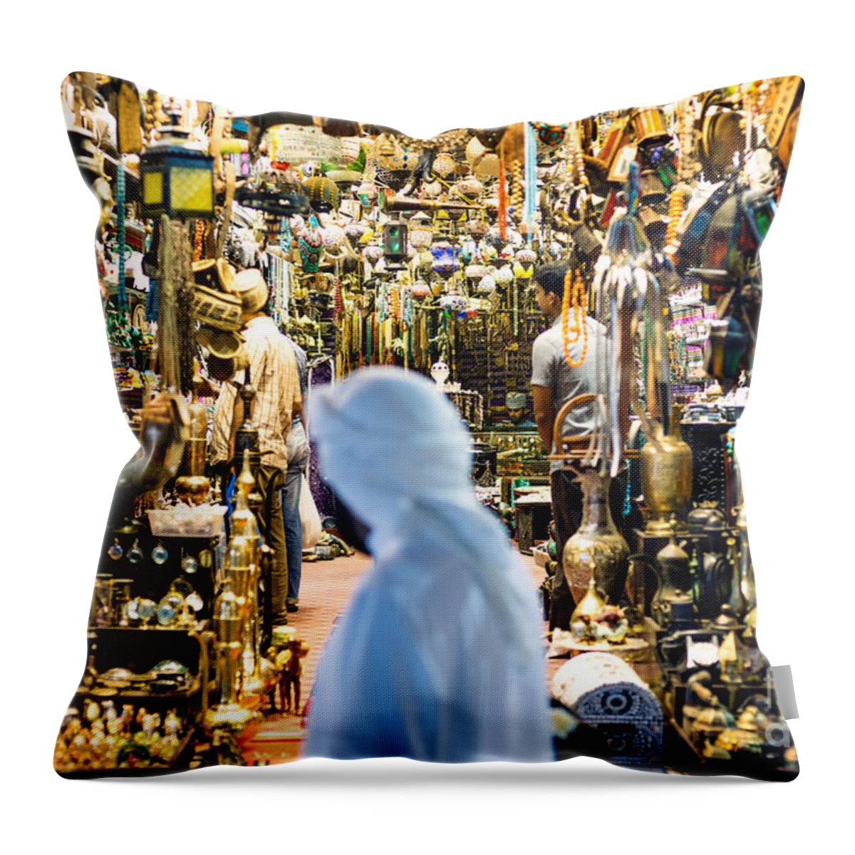 Oman Throw Pillow featuring the photograph The old souk of Muscat - Oman by Matteo Colombo