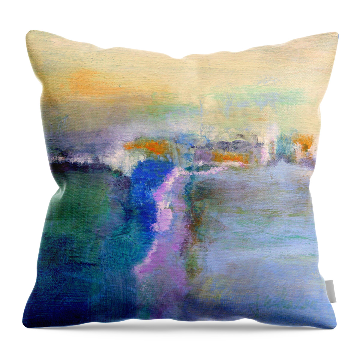 Soft Color Throw Pillow featuring the painting The Other Side by Jim Whalen