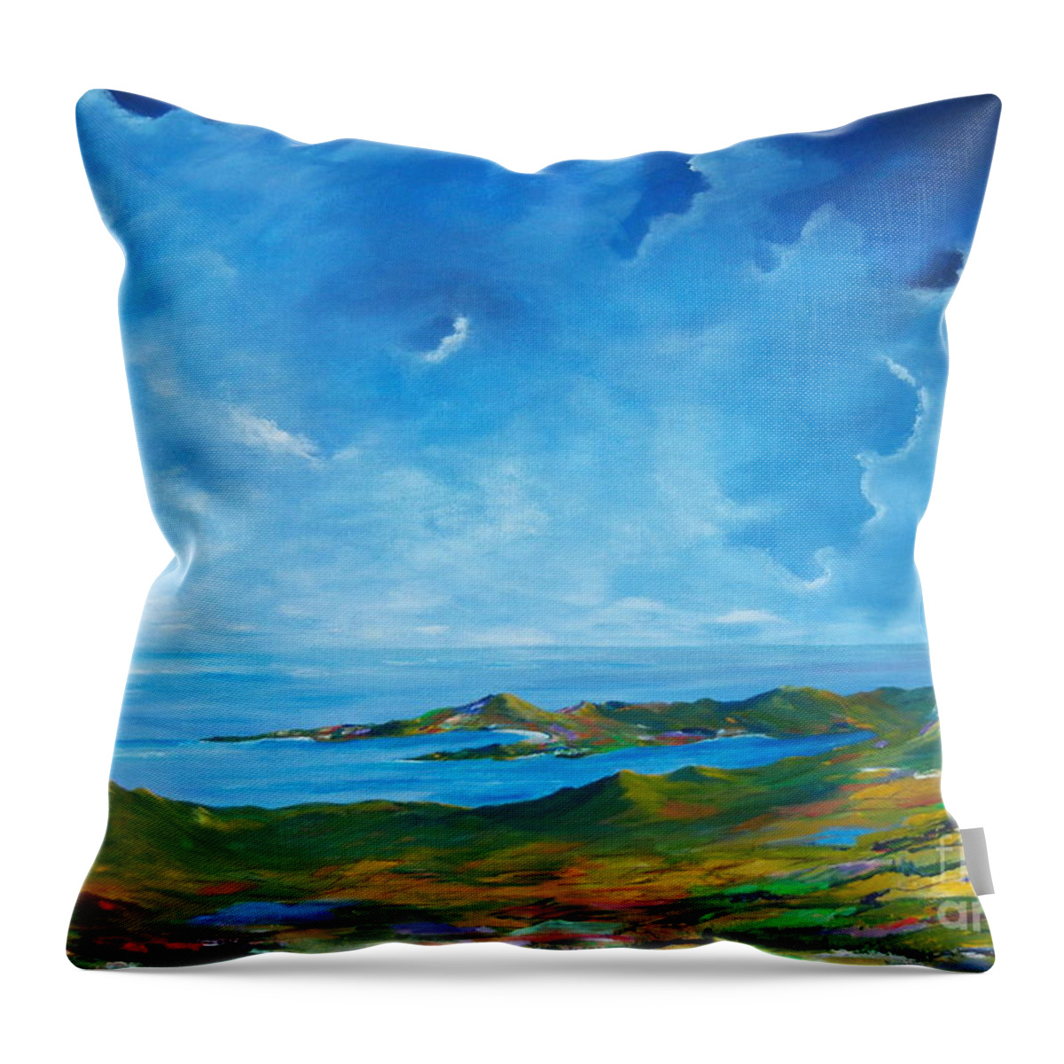 Palette Of Ireland Throw Pillow featuring the painting The Palette of Ireland # 2 by Conor Murphy