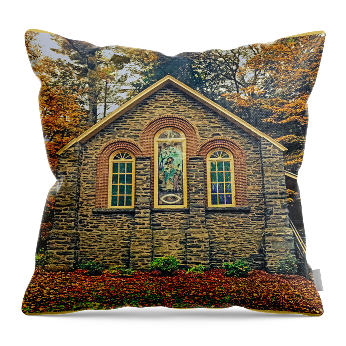Old Throw Pillow featuring the photograph The Parkside Chapel by Gary Keesler