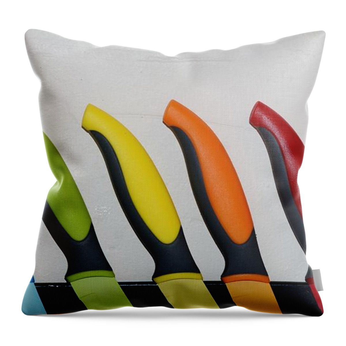 The Partridge Family Throw Pillow featuring the photograph The Partridge Family in KNIVES by Rob Hans